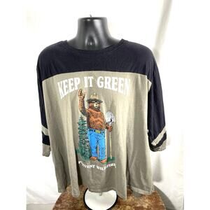Smokey Bear Keep It Green Graphic Tee Colorblock XL